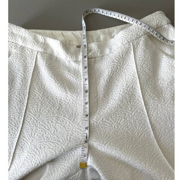 Darling Textured Pattern High Rise Straight Leg Ankle Pants White S Country Club - Picture 9 of 11
